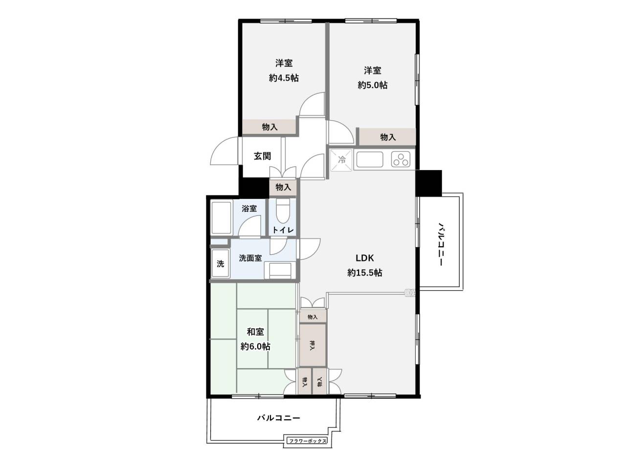 若葉台団地1-1号棟901号室